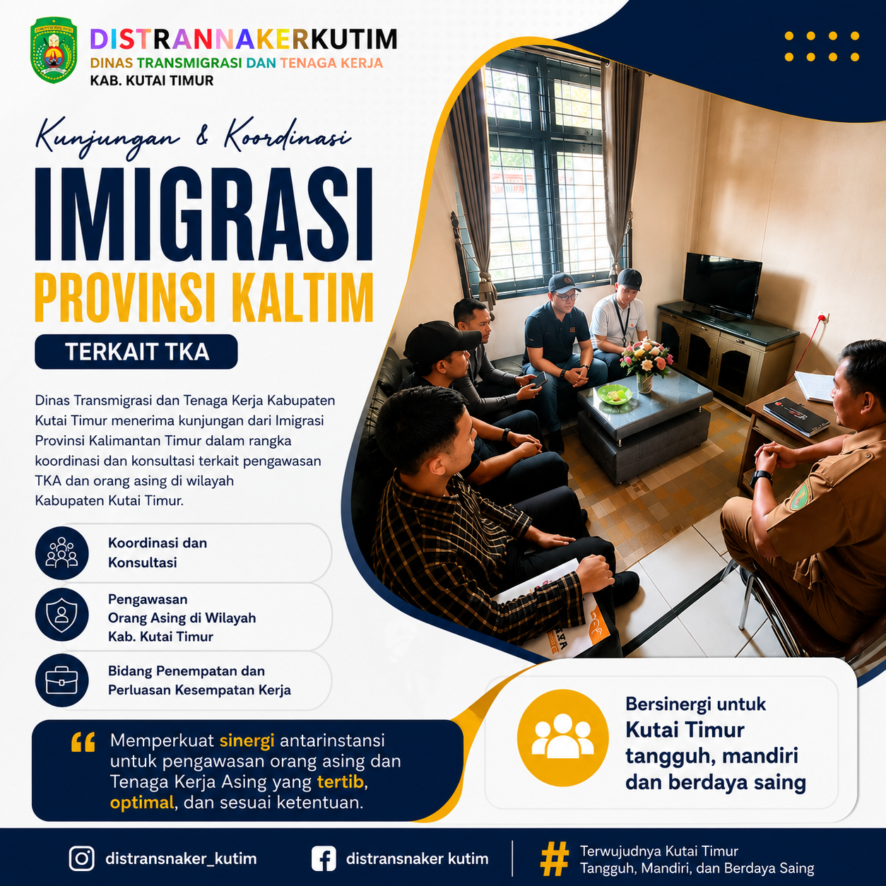 Kunjungan dan Koordinasi Pengawasan Orang Asing di Kabupaten Kutai Timur
