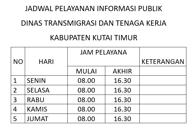 JADWAL PELAYANAN